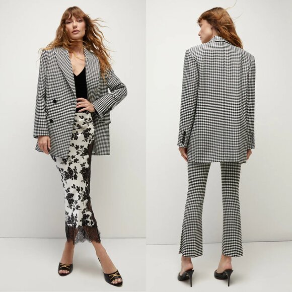 Veronica Beard Hutchinson Blazer Dickey Jacket Houndstooth Black/White Over - Picture 2 of 10